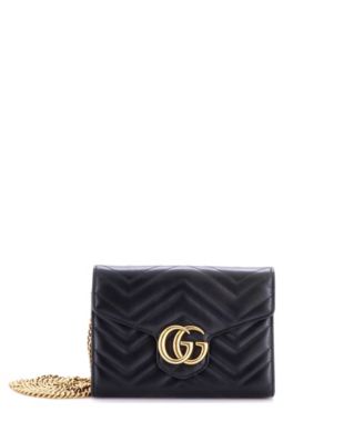 Mini GG Marmont Chain Wallet Matelasse Leather