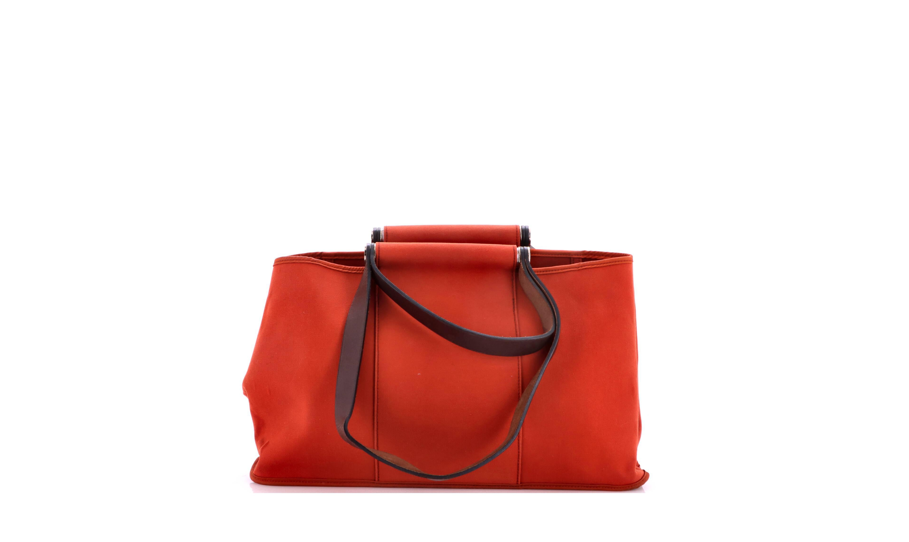 Pre-Owned Hermes 39 Cabag Elan Toile and Leather
