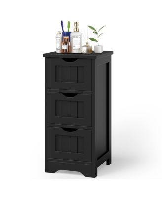 3-Drawer Bathroom Floor Cabinet Free Standing Side Storage Organizer Nightstand