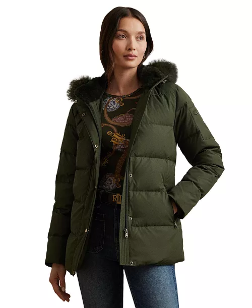 Lauren Ralph Lauren Women's Faux-Fur Hooded Puffer Coat