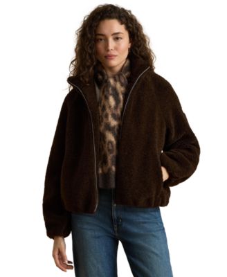 Women's Funnelneck Faux-Shearling Jacket