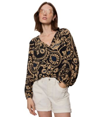 Women's Printed Split Neck Blouse