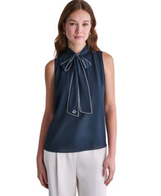 Women's Sleeveless Tie-Neck Top
