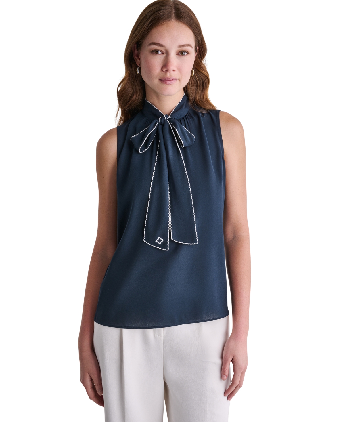 Bcbg Women's Sleeveless Tie-Neck Top