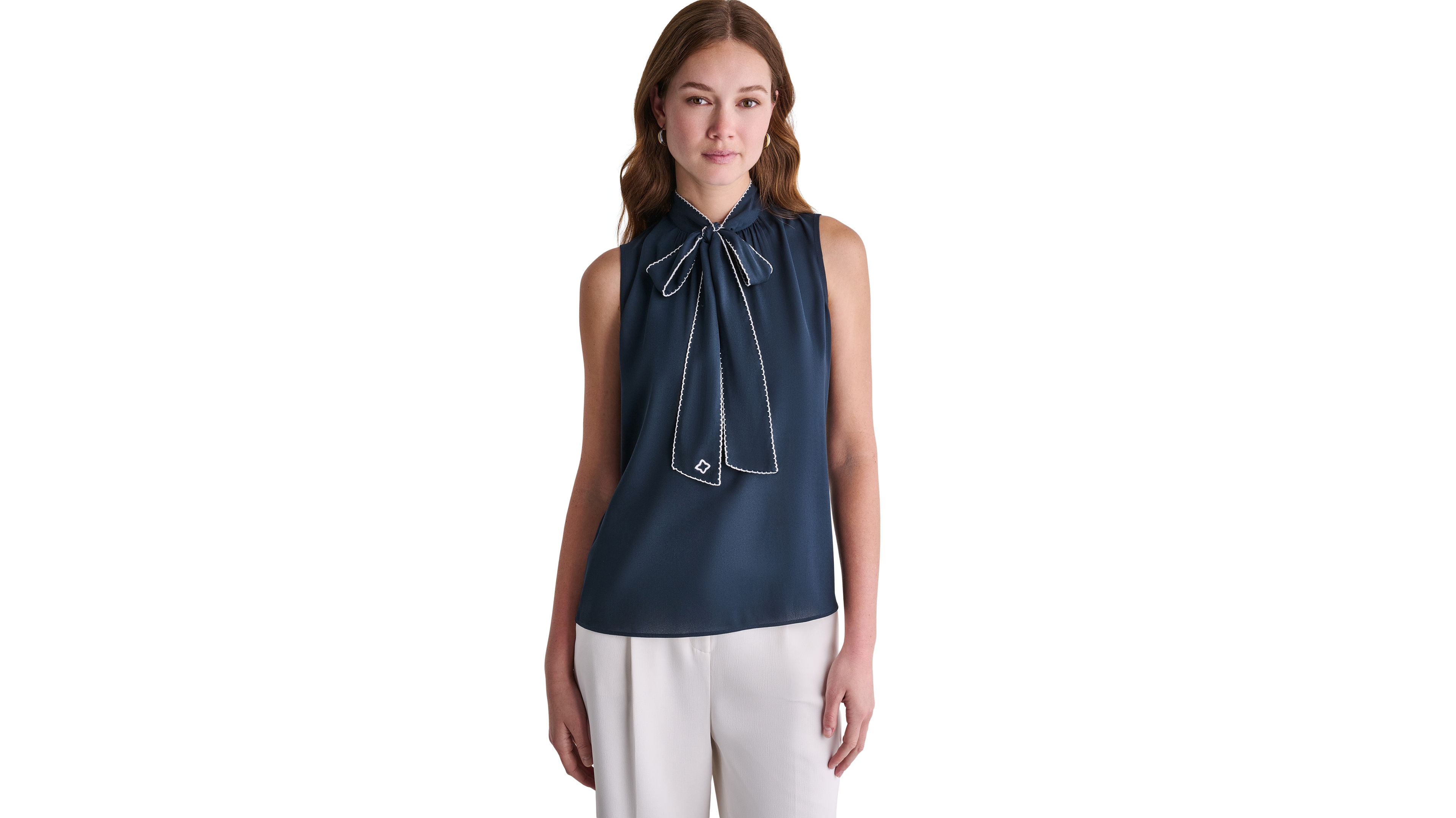 Bcbg Women's Sleeveless Tie-Neck Top