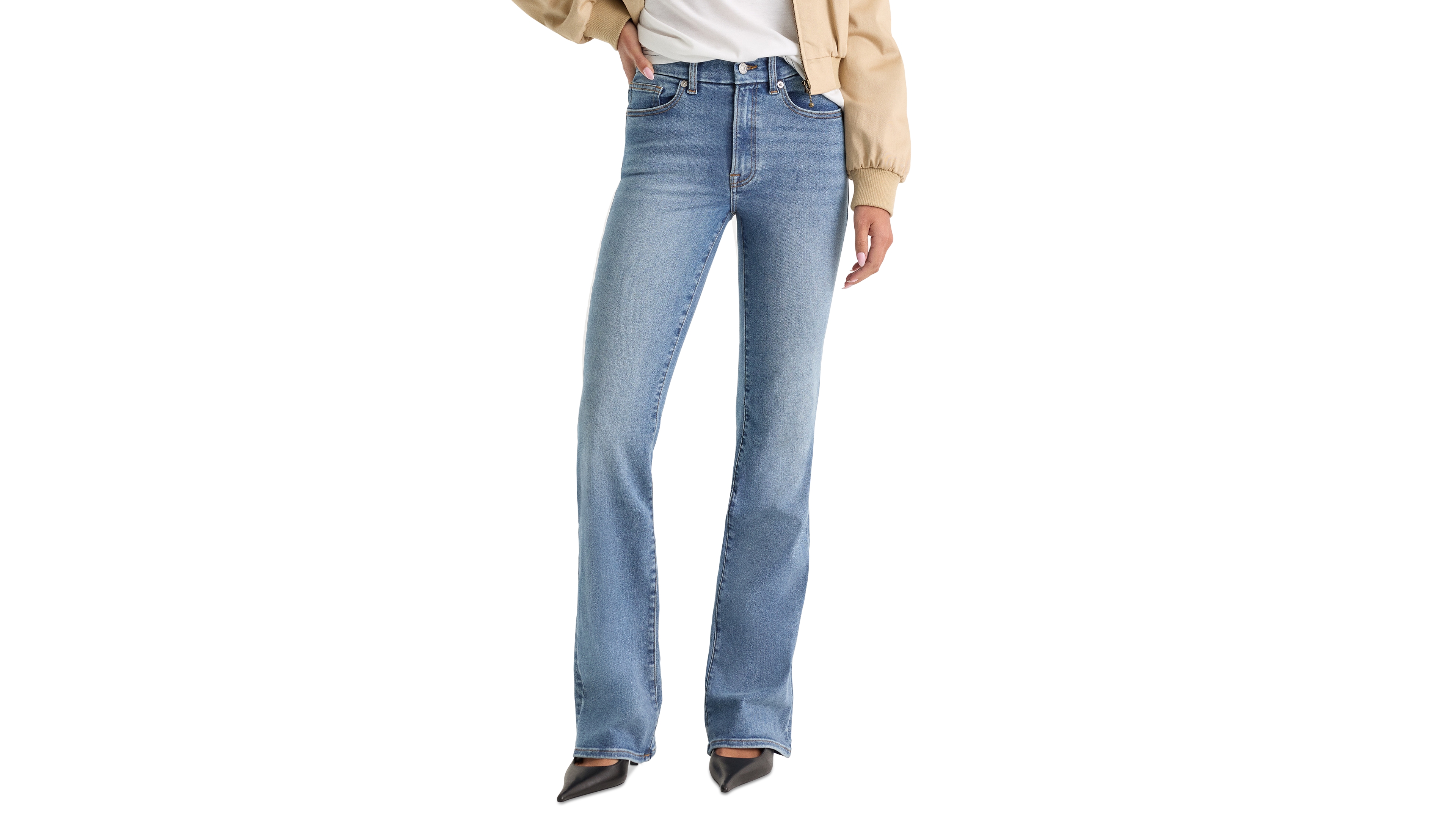 Good American Women's Always Fits Classic Bootcut Jeans