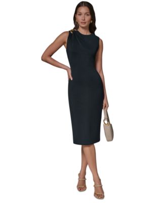 Women's Sleeveless Jewel Neck Sheath Dress