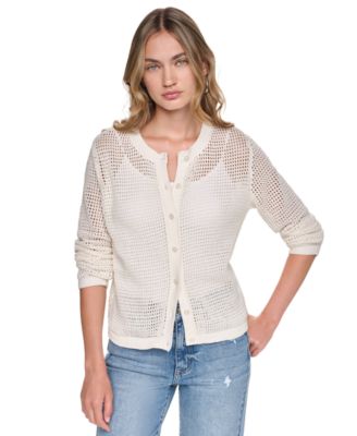 Women's Baby Chenille Open-Stitch Long-Sleeve Cardigan