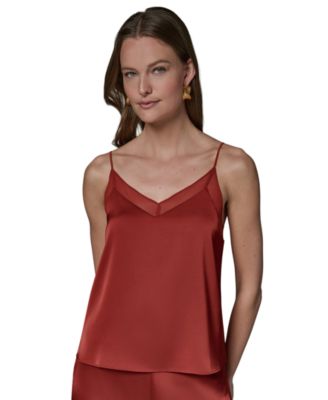 Women's Sleeveless Lace Trim Shell Top