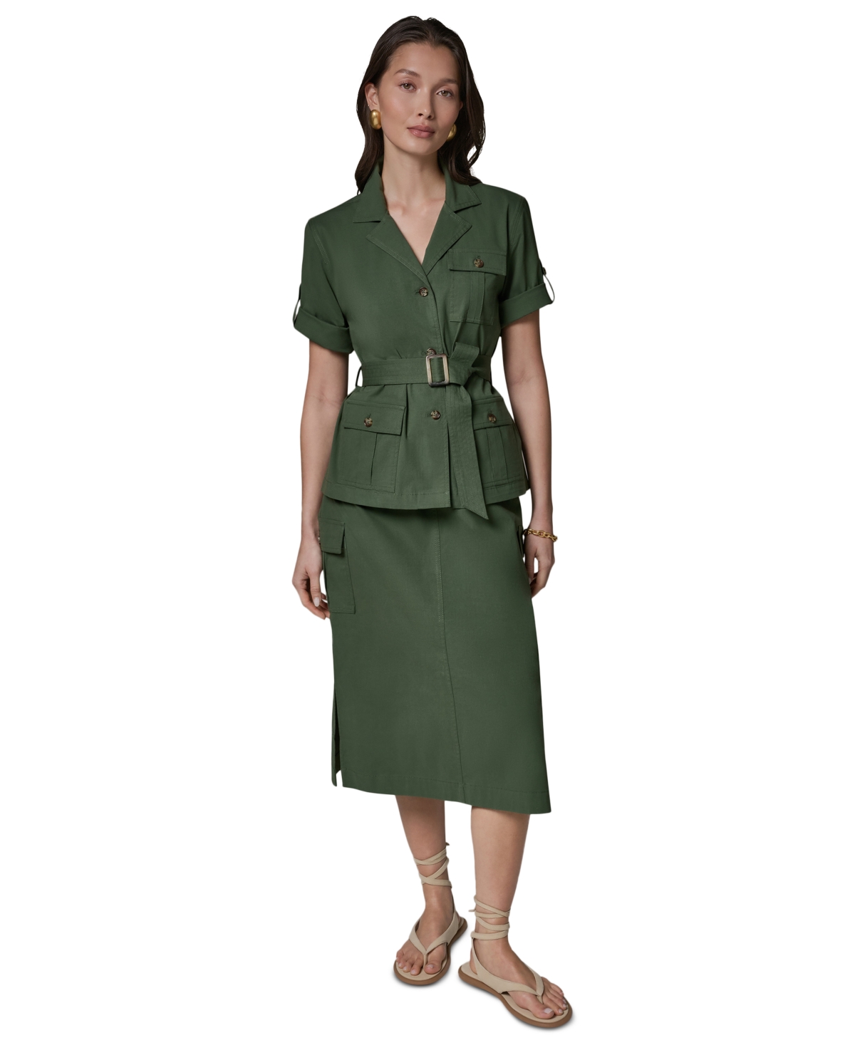 Donna Karan Weekend Women's Short-Sleeve Belted Safari Jacket