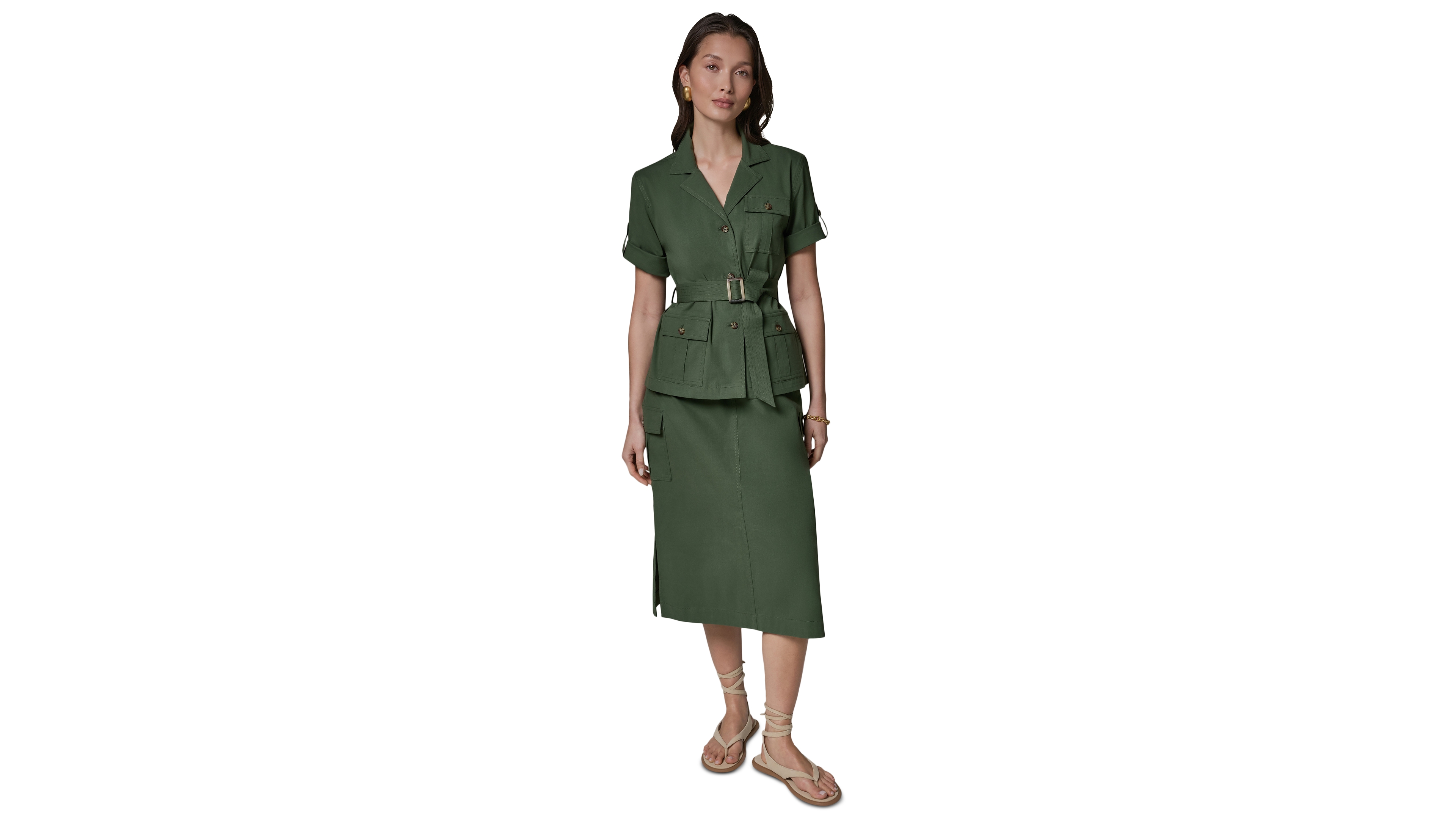 Donna Karan Weekend Women's Short-Sleeve Belted Safari Jacket