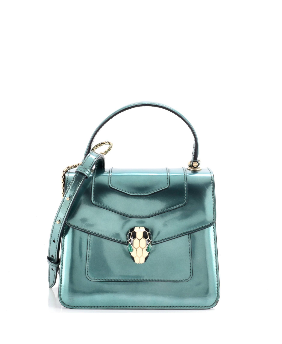 Pre-Owned Bvlgari Small Serpenti Top Handle Bag Patent