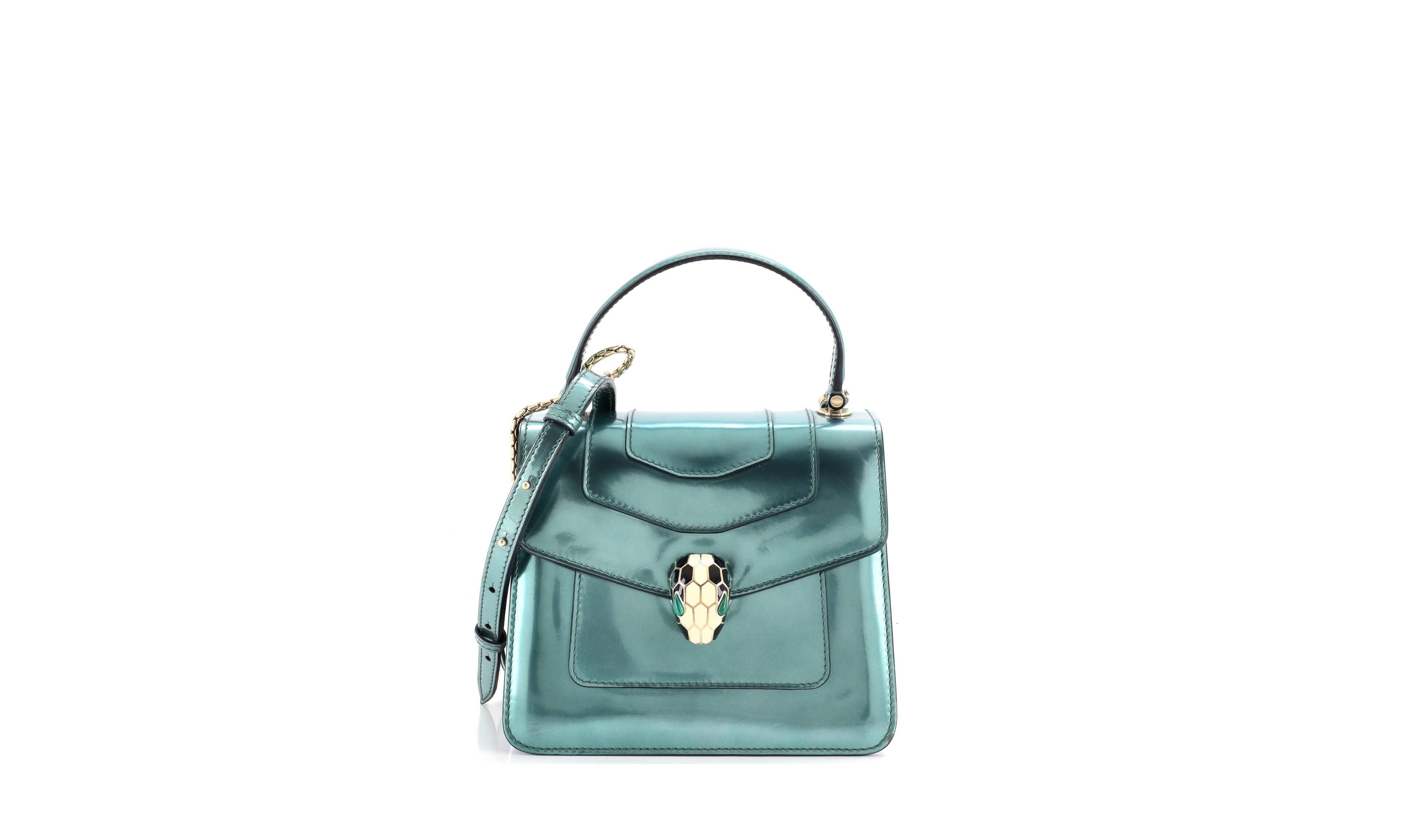 Pre-Owned Bvlgari Small Serpenti Top Handle Bag Patent