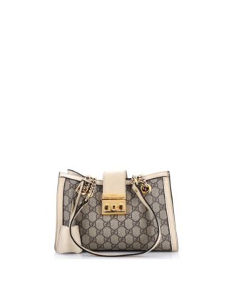 Small Padlock Chain Tote GG Coated Canvas with Leather