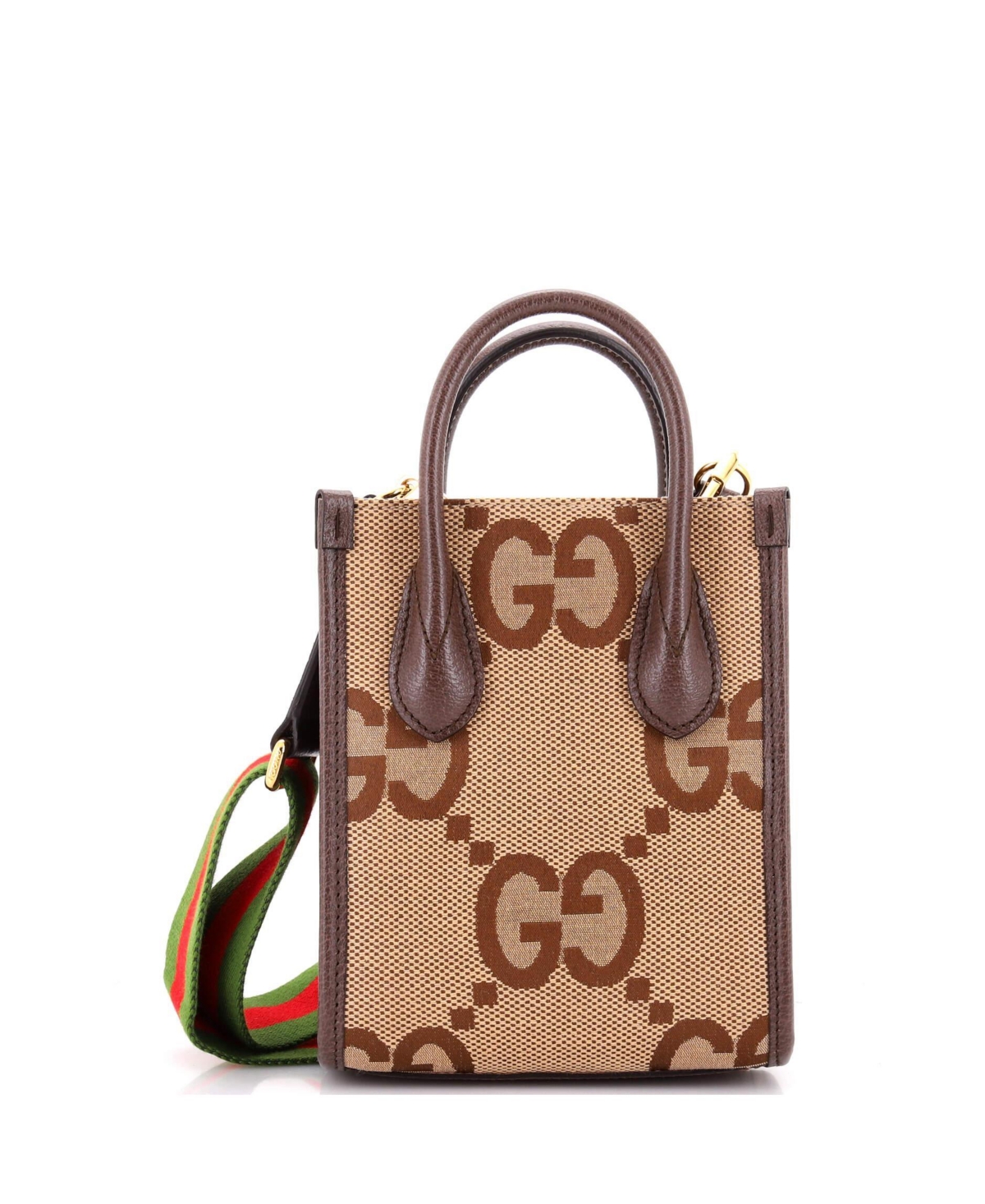 Pre-Owned Gucci Mini Vertical Tote Jumbo Gg Canvas - Brown