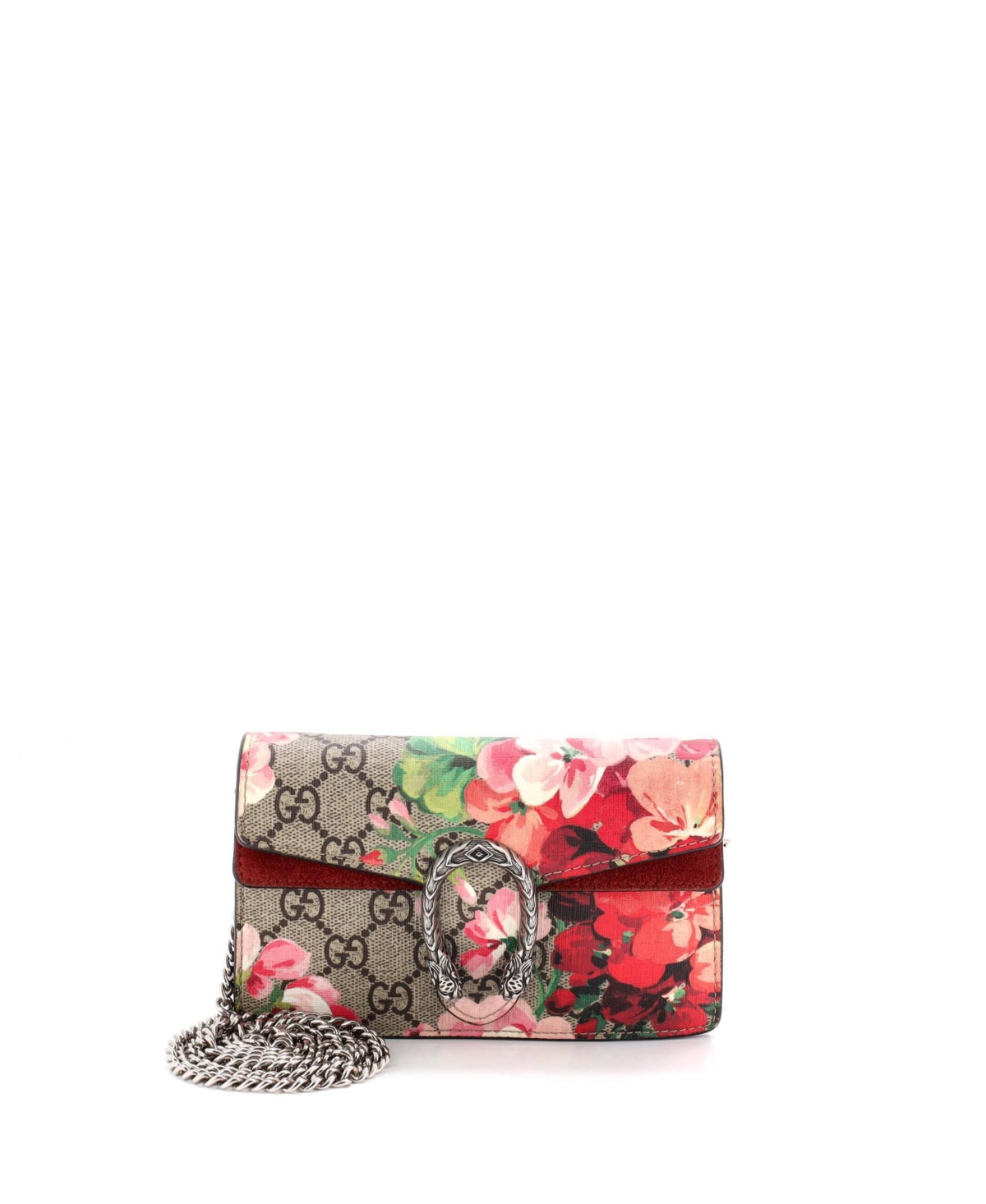 Pre-Owned Gucci Super Mini Dionysus Bag Blooms Print Gg Coated Canvas - Brown