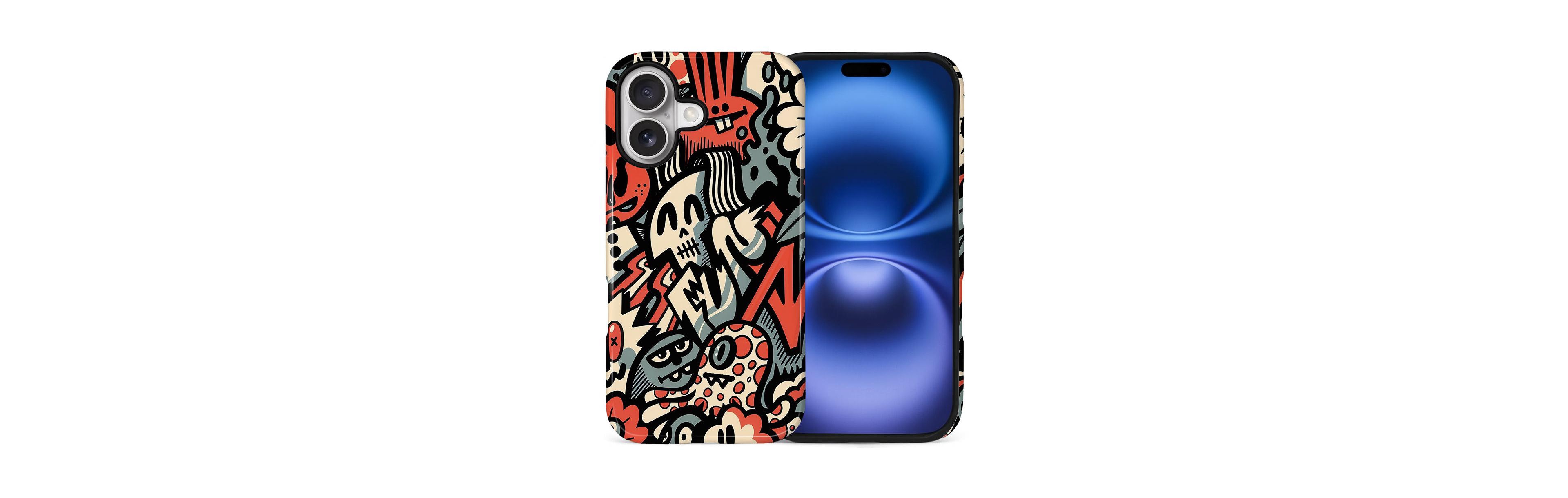 Lisen Phone Case Compatible with Apple iPhone 17, 2-Layer Durable, Skull Riot