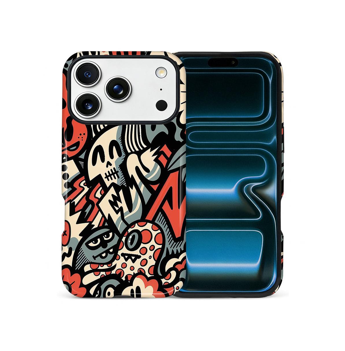 Lisen Phone Case Compatible with Apple iPhone 17 Pro, 2-Layer Durable, Skull Riot