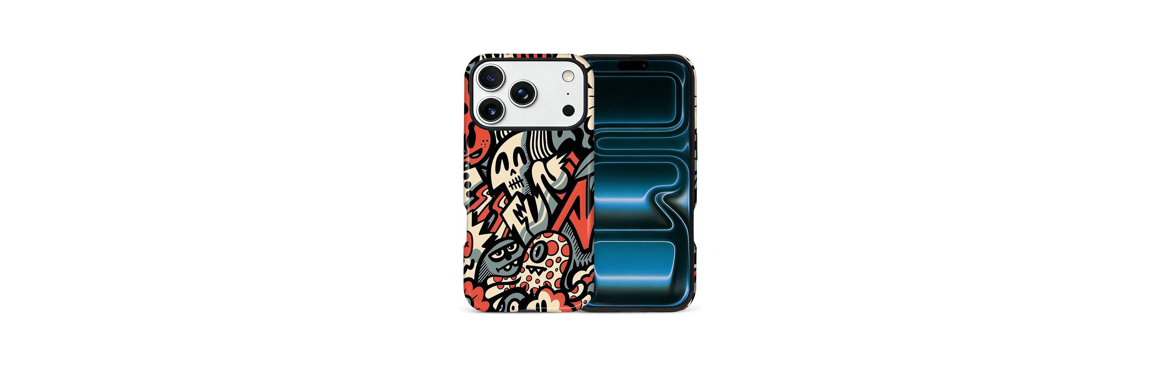 Lisen Phone Case Compatible with Apple iPhone 17 Pro Max, 2-Layer Durable, Skull Riot