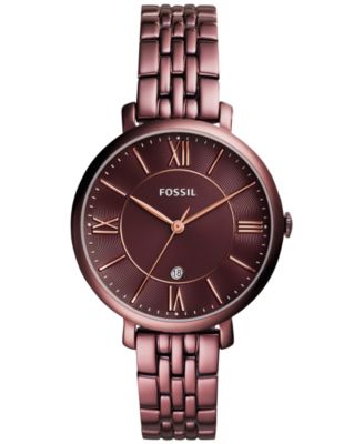 Fossil - Women's Jacqueline Brown Metal Bracelet Watch ES4100