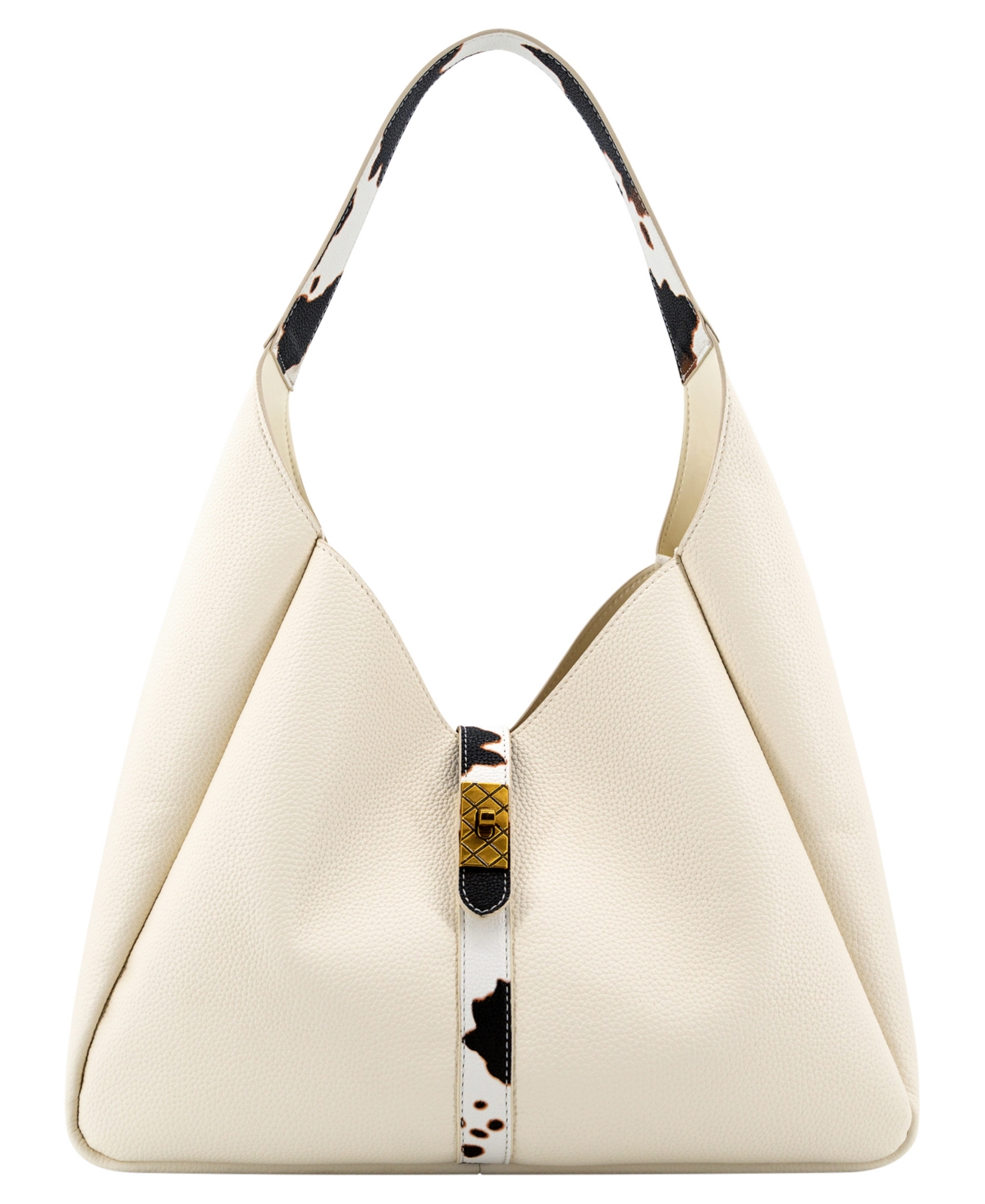 Like Dreams Dakota Western Trim Hobo Medium Tote Handbag In Ivory