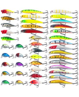 43- pieces Fishing Lures Kit Mixed Hard Baits Minnow Popper Crankbaits Freshwater Saltwater