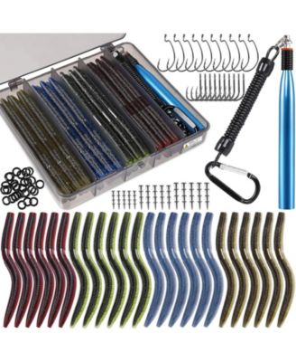 Soft Plastic Baits Hook Rig Tackle Storage Case Set For Freshwater Saltwater