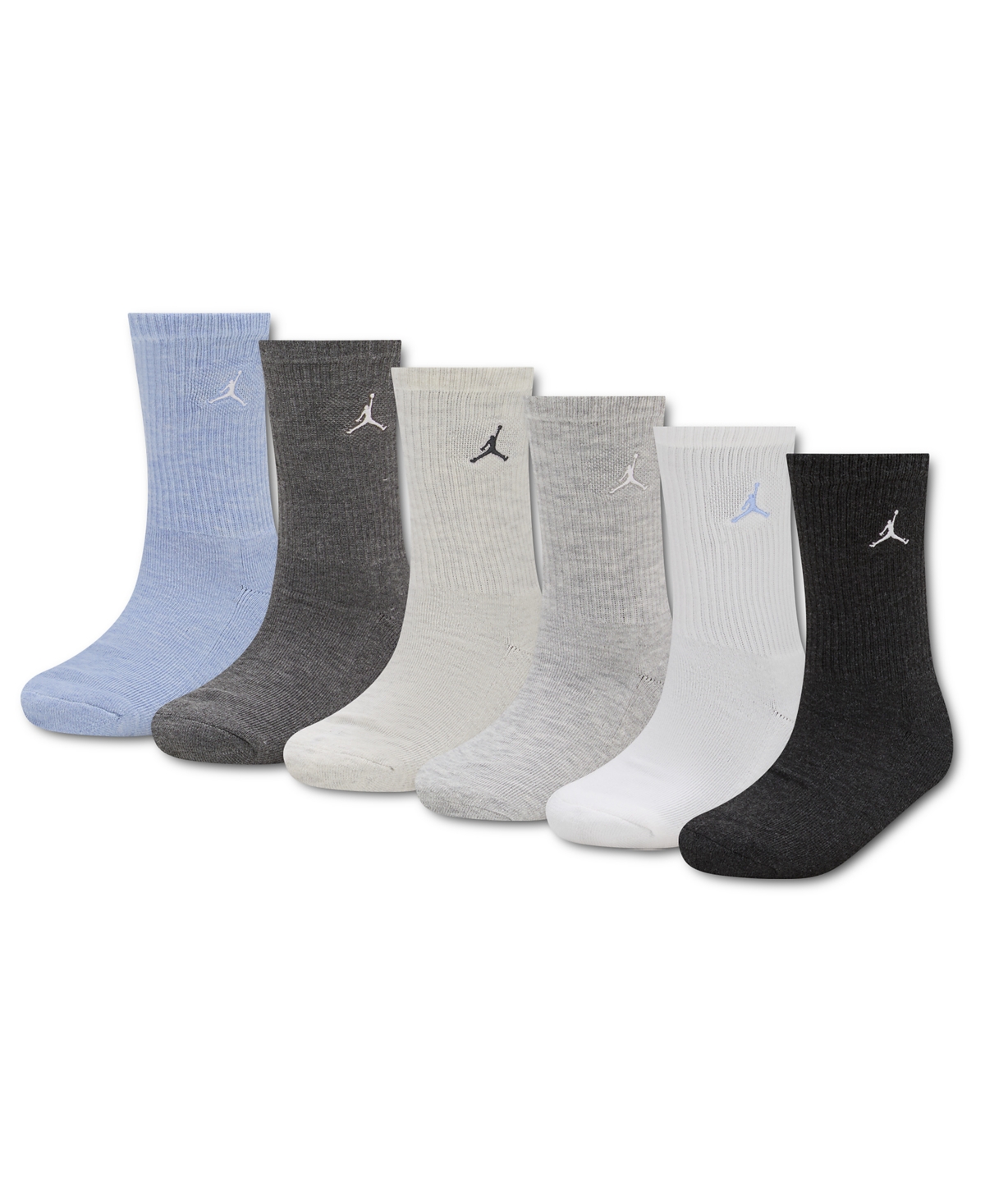 Jordan Big Kids' Everyday Essentials Crew Socks, 6-Pack