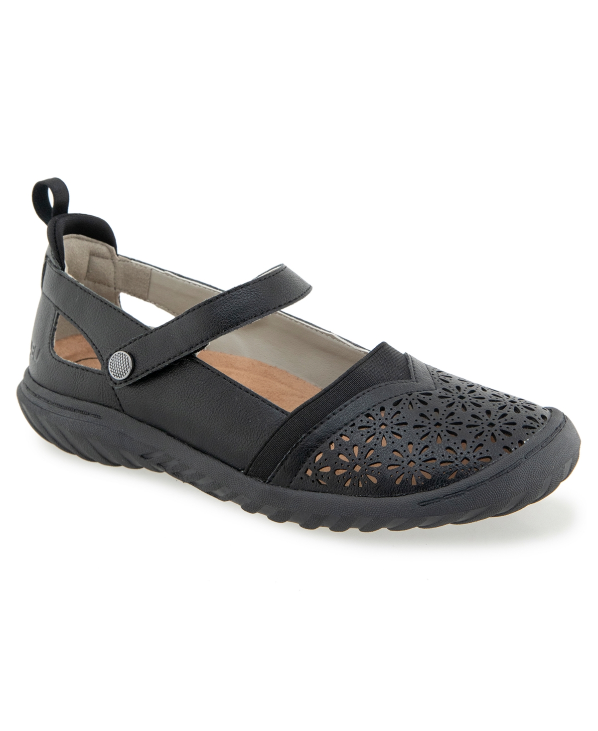 Jbu Women's Rya-wide Mary Jane Round Toe Flats In Black Wide