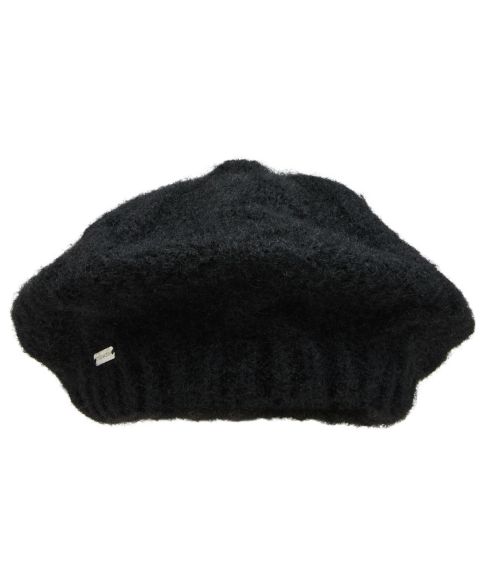 Женские головные уборы Steve Madden Fuzzy Chunky Cable Beret, цвет: Чёрный