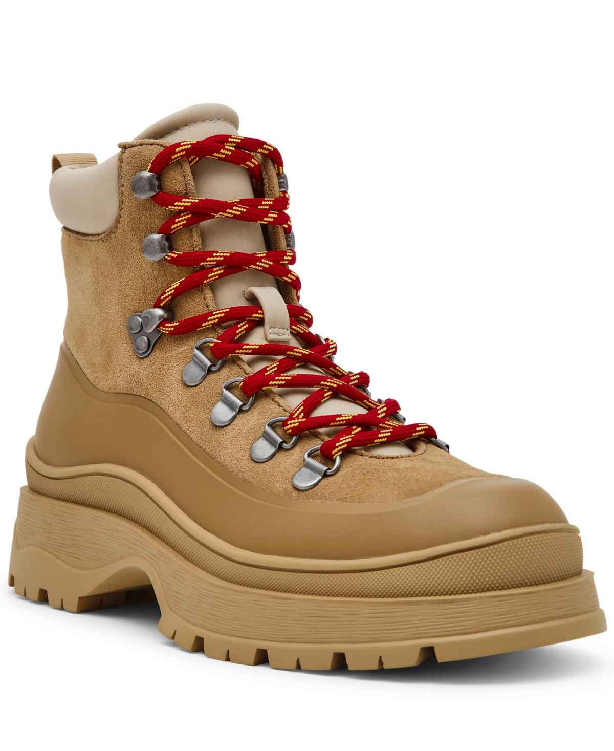 Steve Madden Women's Sergeant Lace-Up Lug-Sole Hiker Booties - Sand Multi