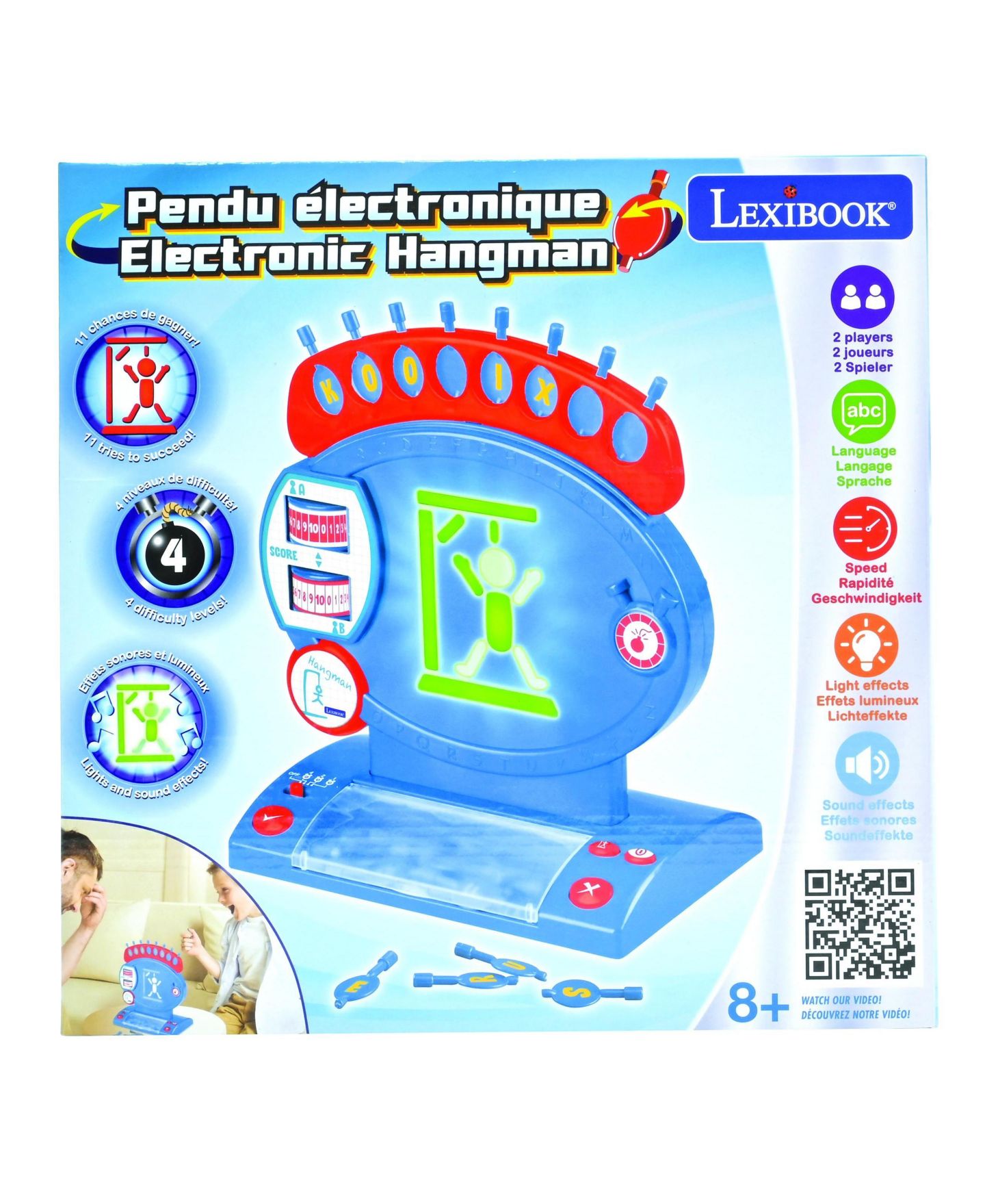Детская игрушка Lexibook Electronic Hangman Game with Light and Sound Effects, Ages 8+, цвет: Синий — фото 7