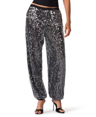 Women's Tiffanee High-Rise Sequined Balloon-Leg Jogger Pants
