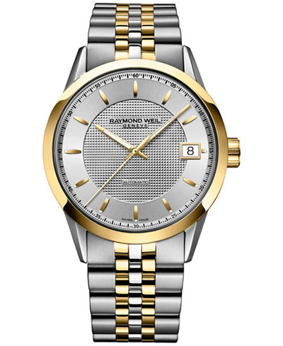 RAYMOND WEIL Men's Swiss Automatic Freelancer Two-Tone PVD Stainless Steel Bracelet Watch 43mm 2740-STP-65021
