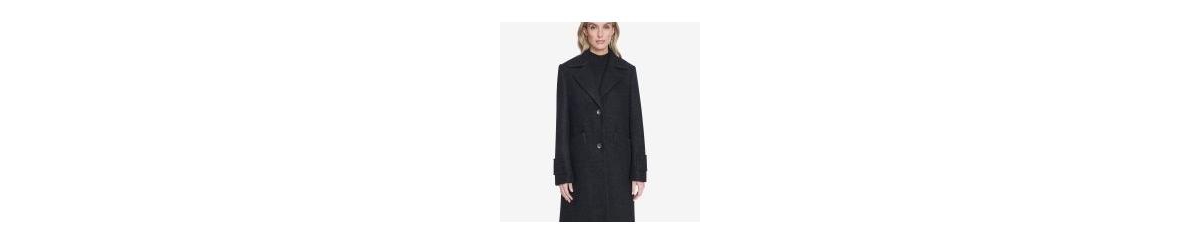 Regine Sb Women's Soft Wool Boucle Coat With Back Vent