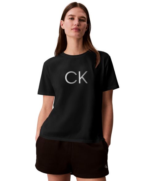 Женская футболка Calvin Klein Performance Classic Fit Crewneck Short-Sleeve T-Shirt, цвет: Чёрный