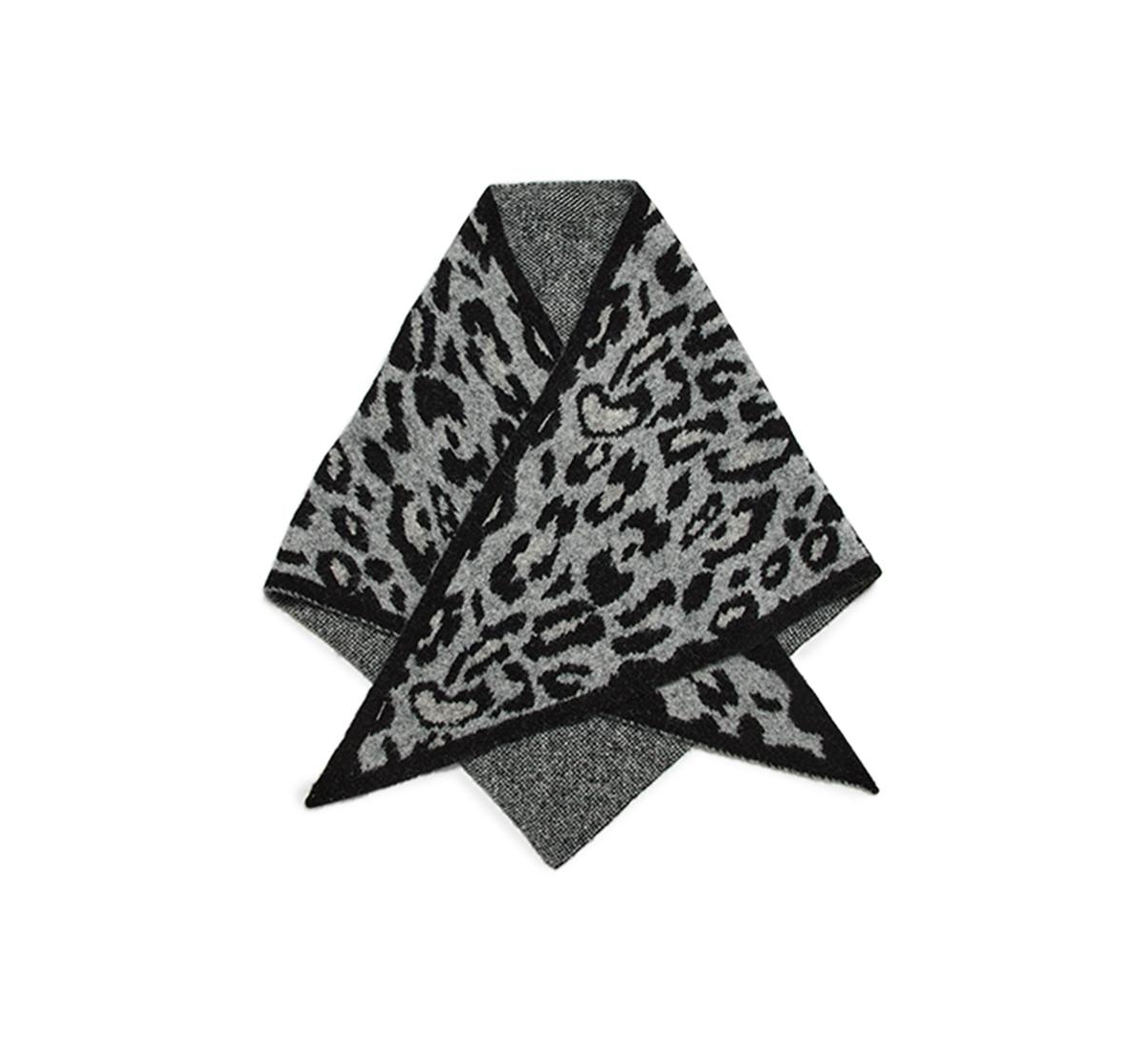 Steve Madden Leopard Print Triangle Scarf - Black
