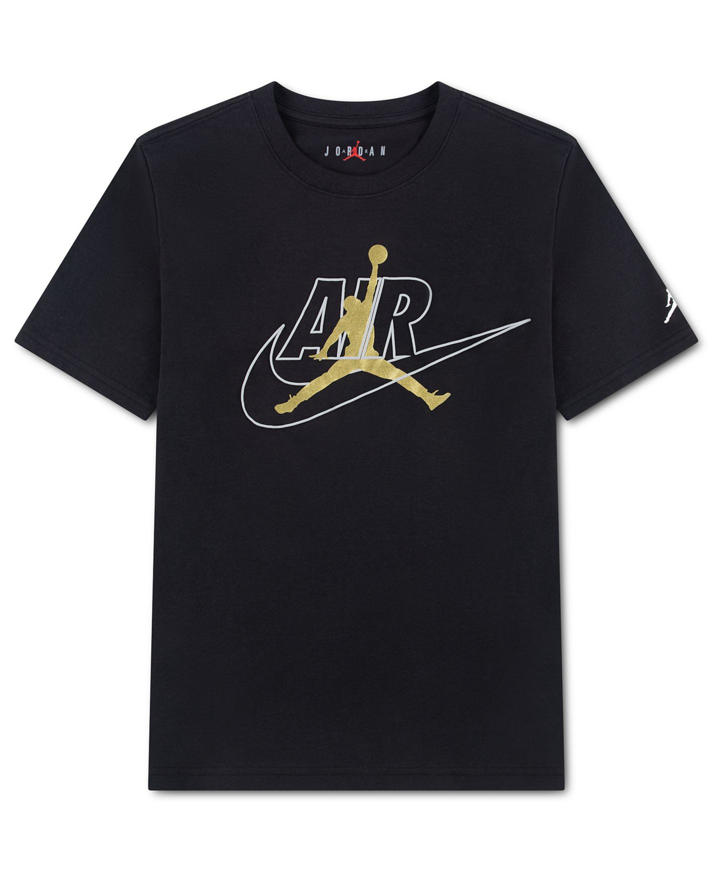Футболка Jordan Air Swoosh Crewneck Short-Sleeve для мальчиков, цвет: Чёрный / Золотой — фото 1