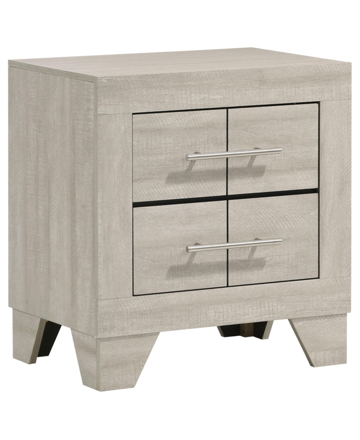 Flynama Rustic Cream 2-Drawer Nightstand, Mdf Wood Side Table with English Dovetail Drawers