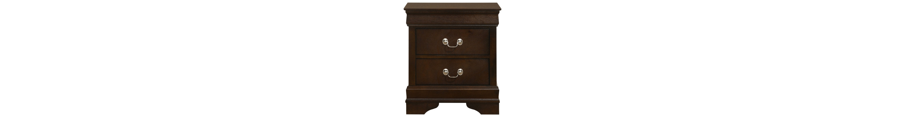 Flynama Cappuccino 2-Drawer Nightstand with Bail Handles