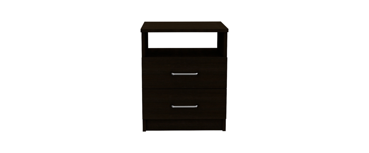 Flynama Nightstand with 2 Drawers and Open Shelf