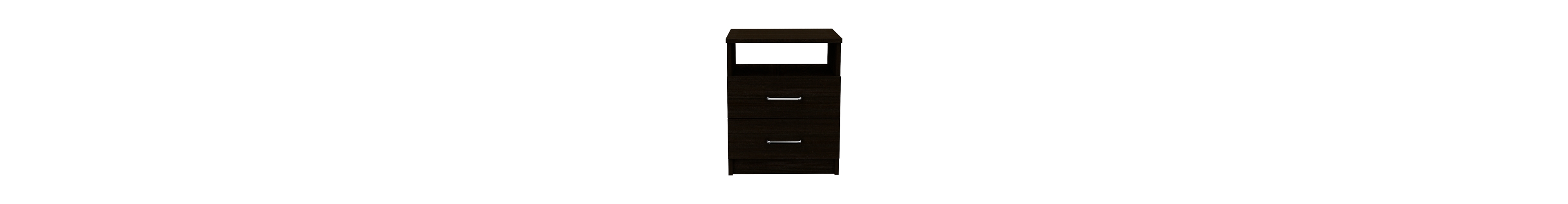 Flynama Nightstand with 2 Drawers and Open Shelf