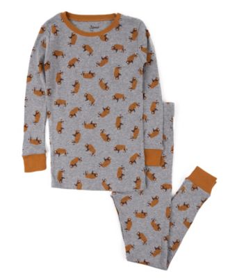 Boys' 4-20 Long-Sleeve Animal and Nature Print Cotton Top and Pants, 2-Piece Set