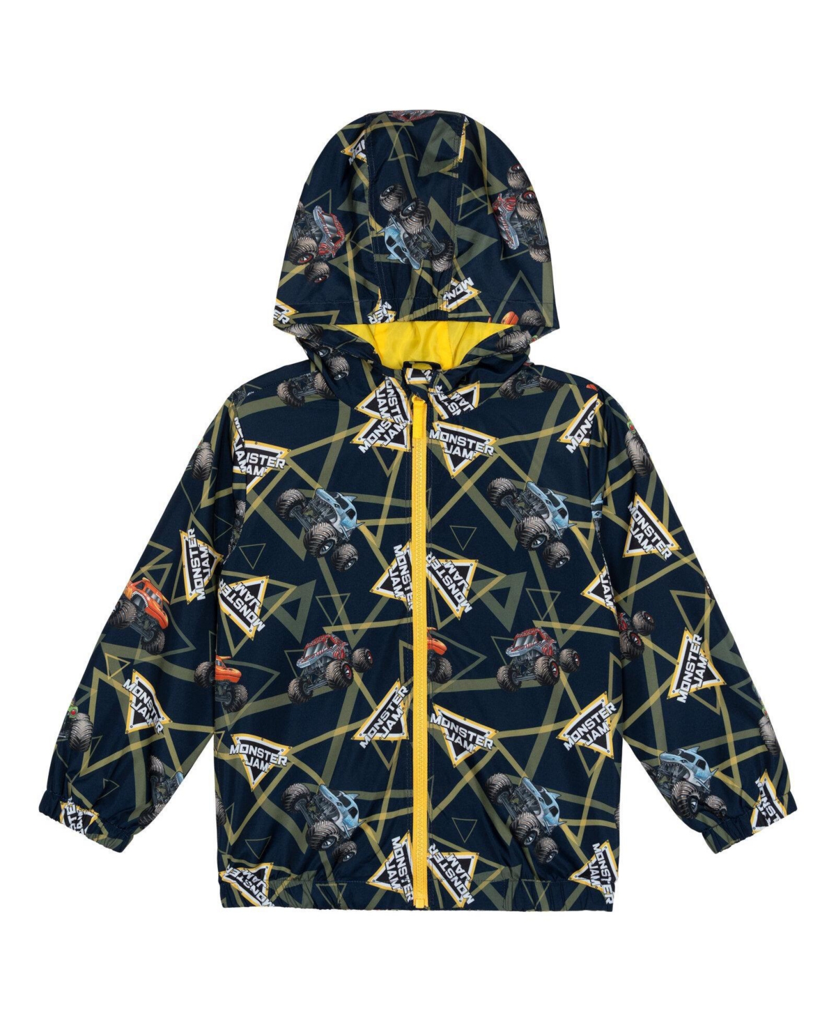 Monster Jam Toddler Boy's Zip-Up Hooded Windbreaker Jacket