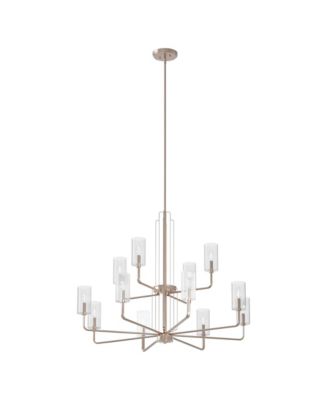 Kimrose 40 1/2"W Polished Satin Nickel 12-Light Chandelier