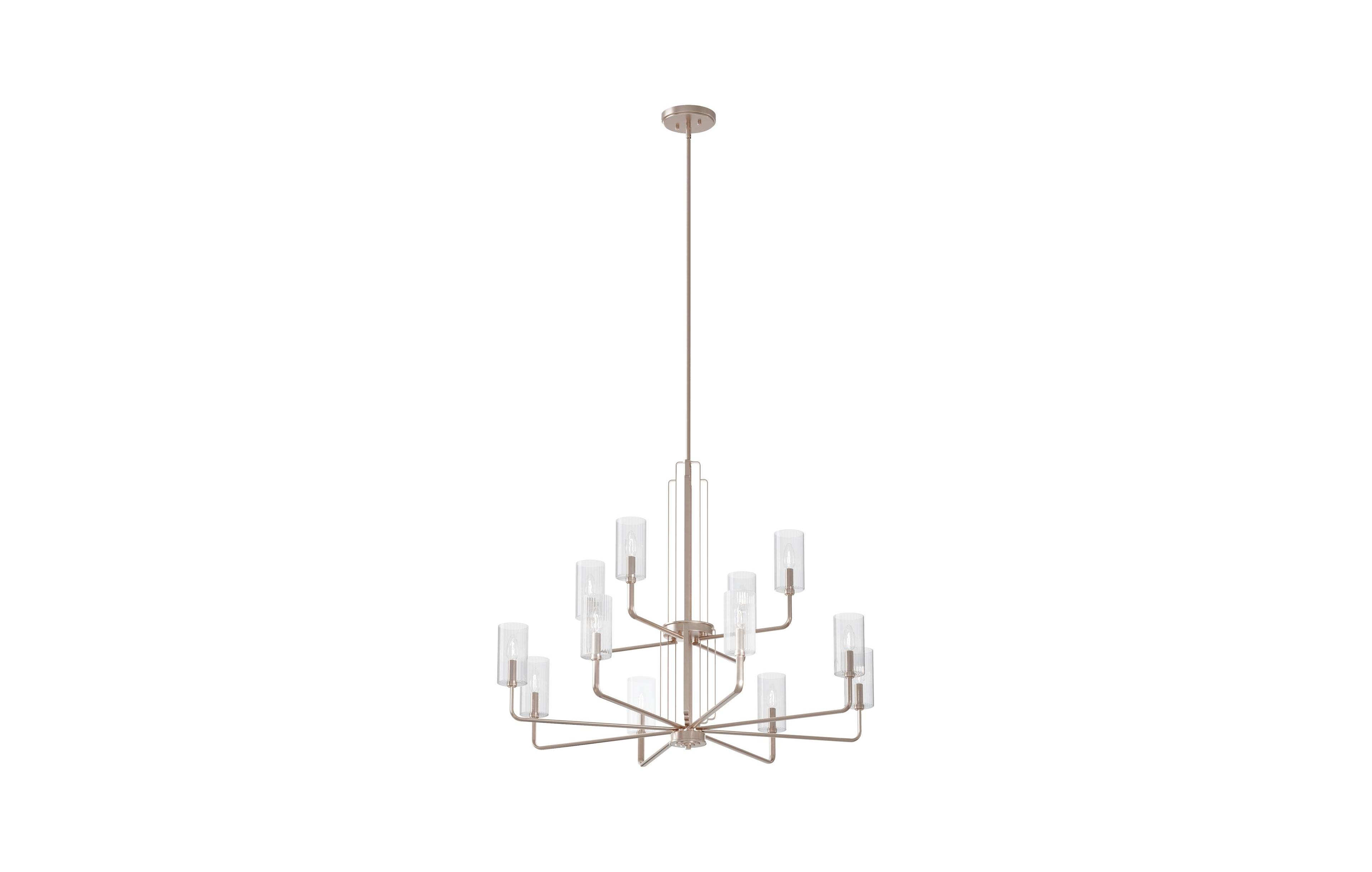 Kichler Kimrose 40 1/2"W Polished Satin Nickel 12-Light Chandelier
