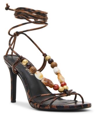 Women's Victoria Stone-Embellished Lace-Up Leg-Wrap Stiletto Dress Sandals