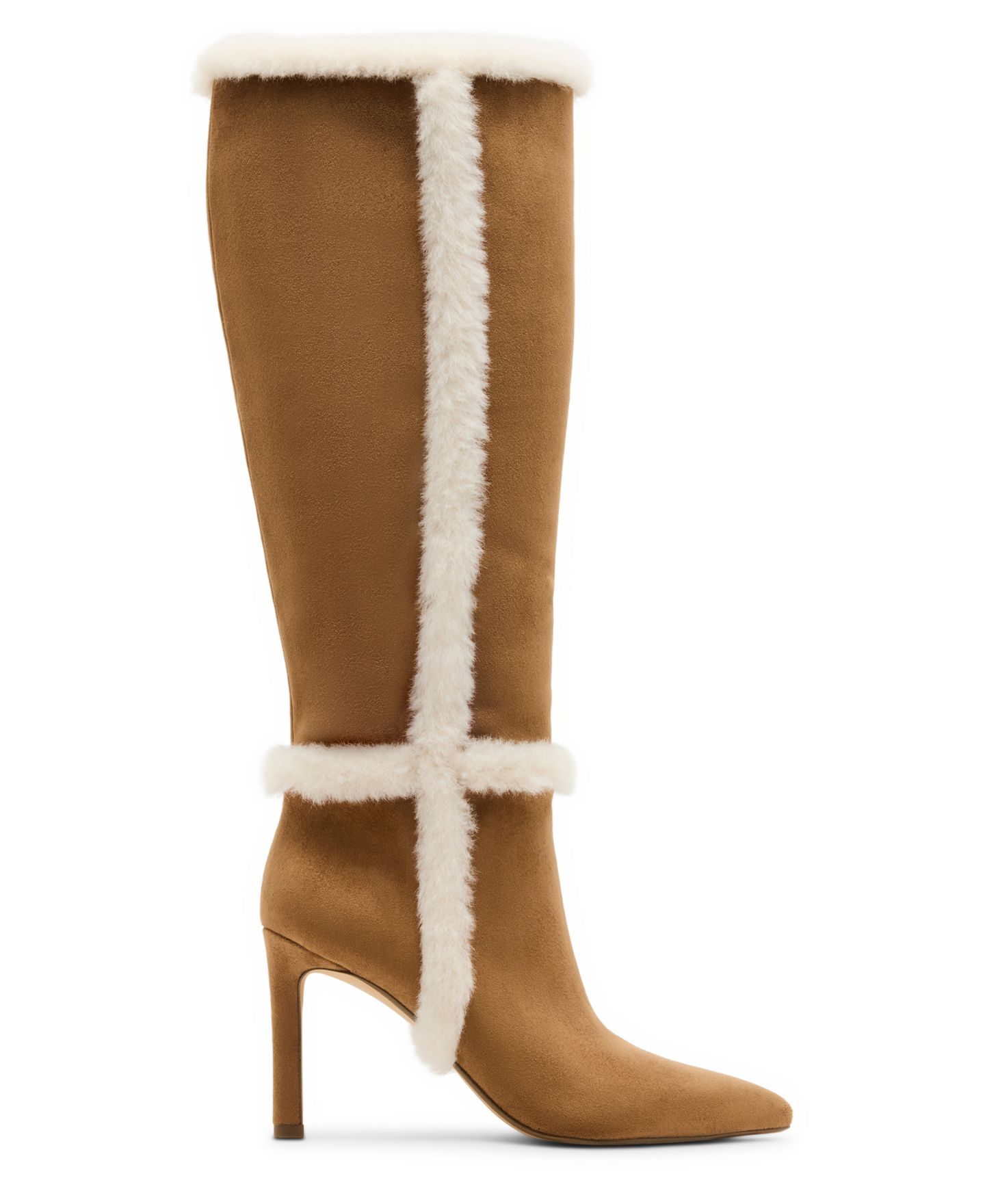 Женские ботинки Madden Girl Pine Faux-Fur Trim Tall Stiletto Dress Boots, цвет: Латте — фото 2