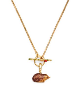 Ladybird and Hedgehog Toggle Necklace in Gold