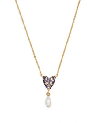 Jasmine Moon Butterfly and Pearl Necklace in Gold